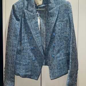 L'AGENCE Blue Textured Women's Blazer